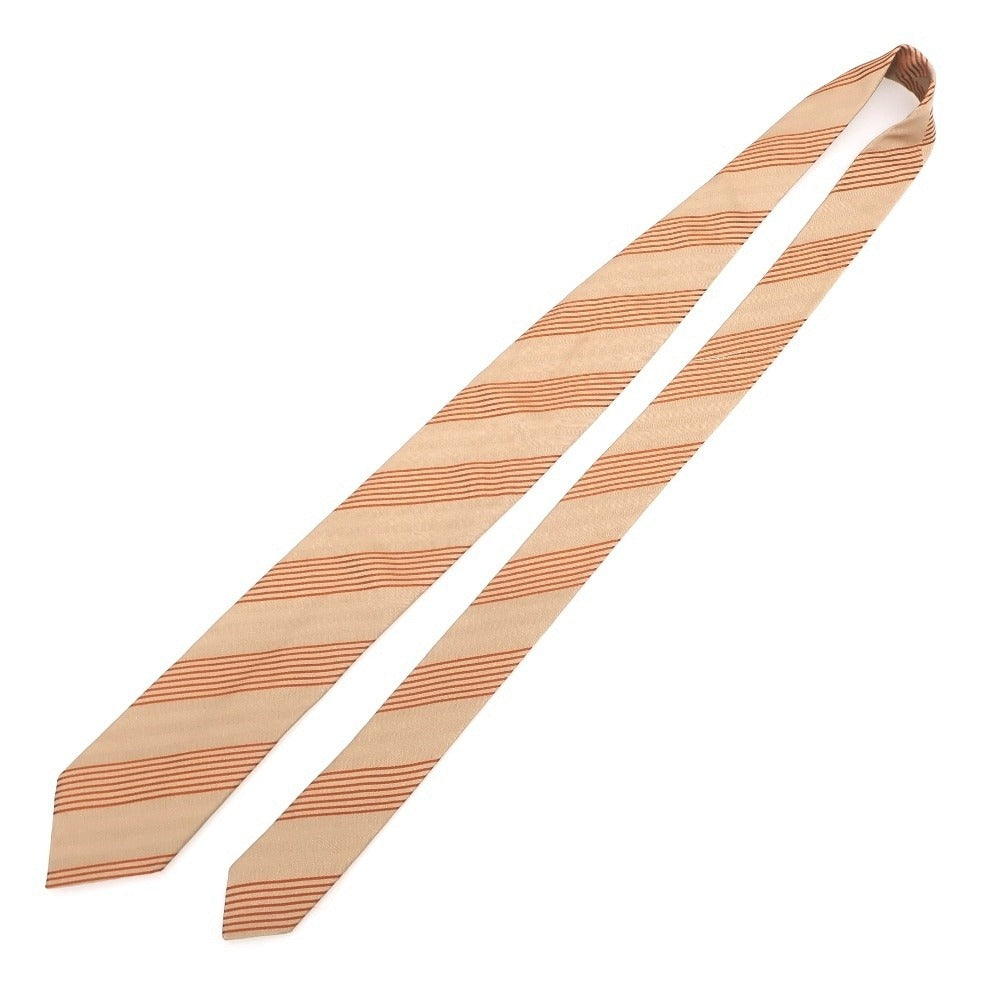 【中古】タイユアタイ TIE YOUR TIE シルク ストライプ柄ネクタイ ベージュxダークオレンジ【 状態ランクB 】【 メンズ 】