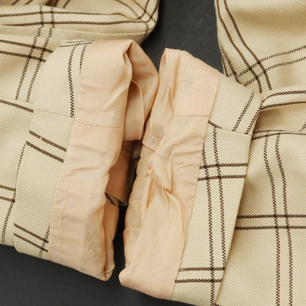 [Used] La vera Sartoria Napoletana Linen Silk Check Tailored Jacket Beige x Dark Brown [48] [Condition Rank C] [Men&