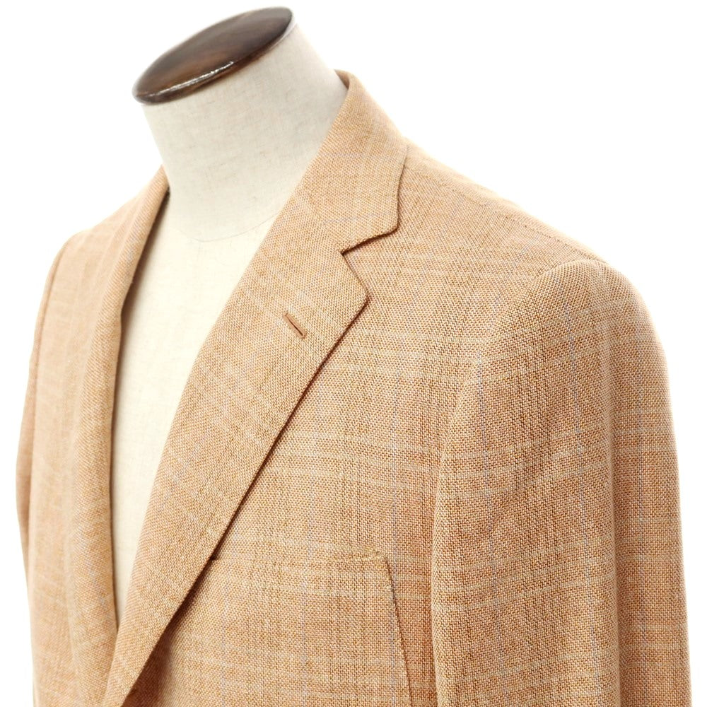 [Used] Luciano Barbera Wool Silk Linen Tailored Jacket Orange x Salmon Pink x Light Blue [50] [Condition Rank C] [Men&