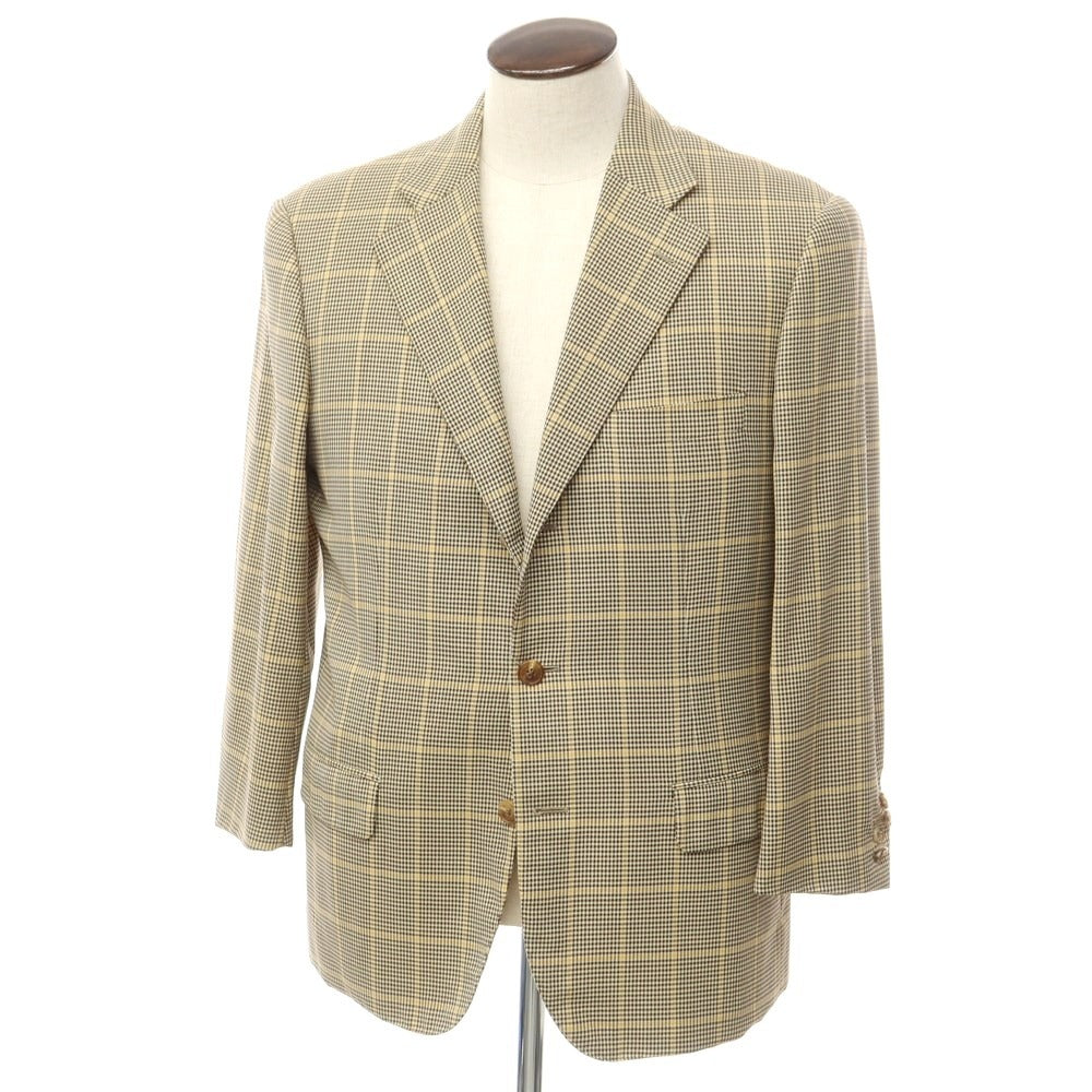 [Used] Barneys New York Houndstooth wool tailored jacket, cream x brown x yellow [No size indicated (L)] [Condition rank: D] [Men&