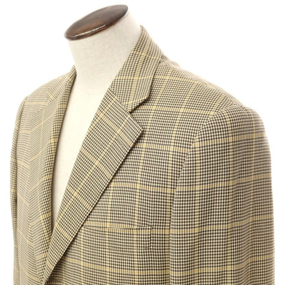 [Used] Barneys New York Houndstooth wool tailored jacket, cream x brown x yellow [No size indicated (L)] [Condition rank: D] [Men&