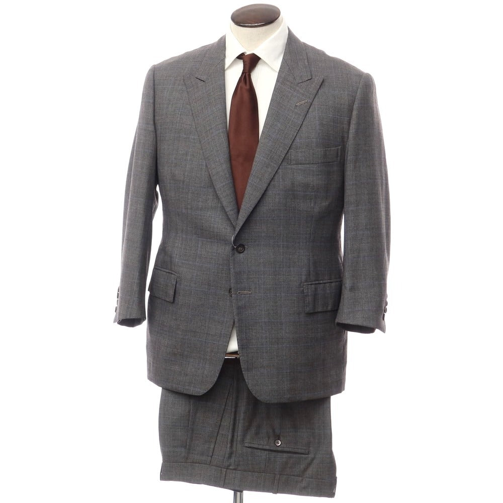 [Used] FALLAN &amp;amp; HARVEY Wool Check Set-up 2-Button Suit Gray x Blue [No size indicated (approximately XL)/94] [Condition Rank D] [Men&