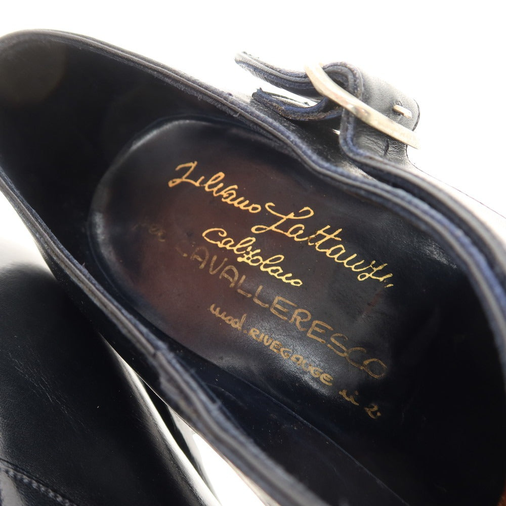 [Used] [Unused] Silvano Lattanzi CAVALLERESCO special order rivegauche single monk dress shoes dark navy [Size 6 1/2] [NVY] [S/S/A/W] [Condition Rank S] [Men&