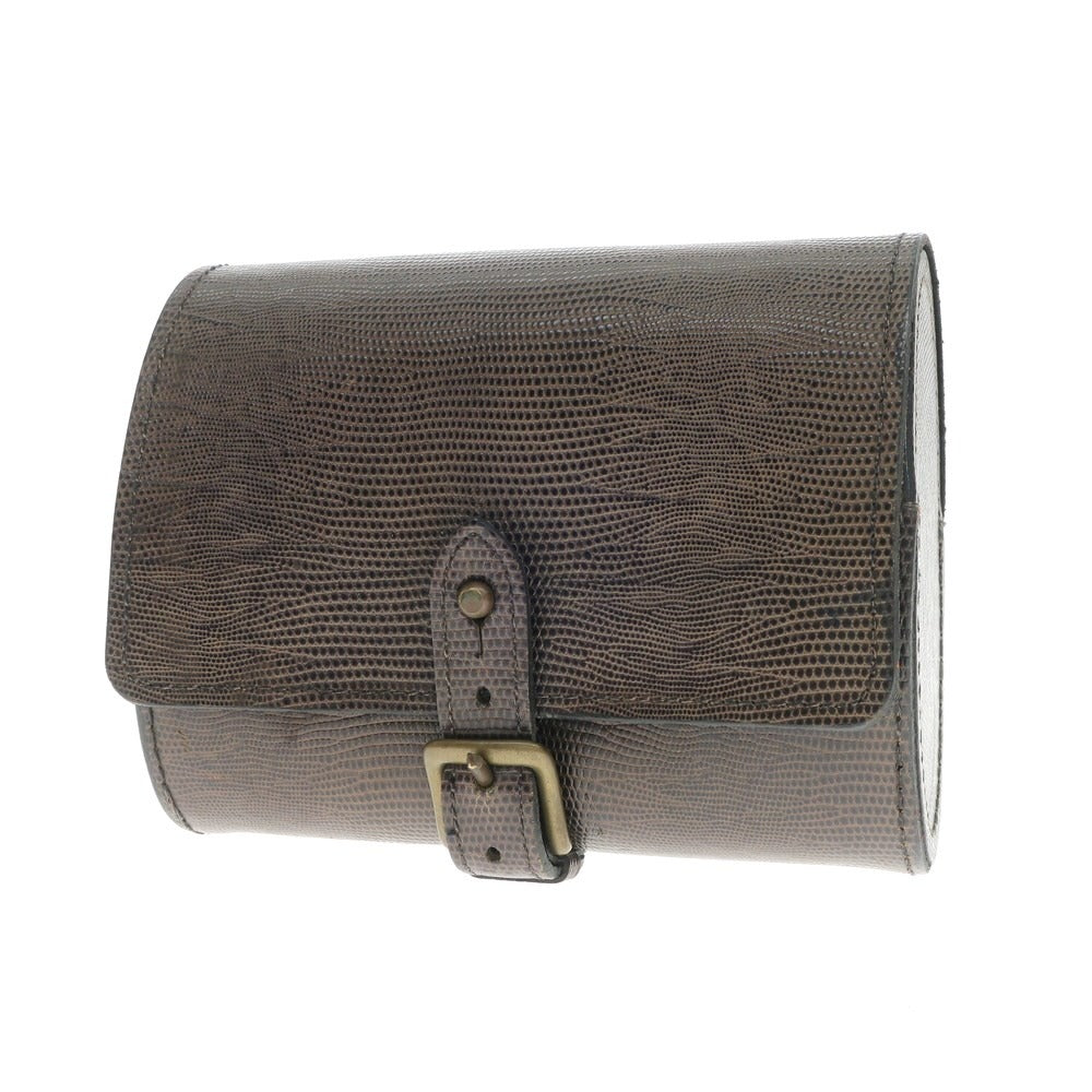 [Used] Whitehouse Cox Lizard Embossed Leather Pouch Navy x Brown [WxH13] [NVY] [S/S/A/W] [Condition Rank C] [Men&