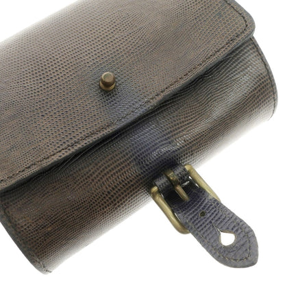 [Used] Whitehouse Cox Lizard Embossed Leather Pouch Navy x Brown [WxH13] [NVY] [S/S/A/W] [Condition Rank C] [Men&