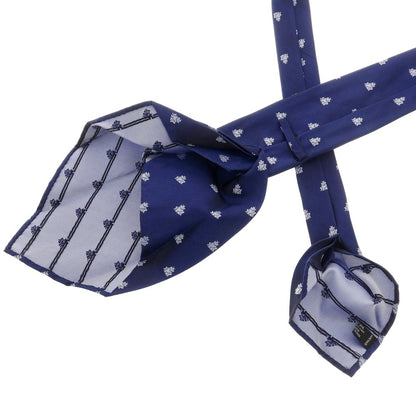 【中古】タイユアタイ TIE YOUR TIE セッテピエゲ シルク 小紋柄ネクタイ ネイビー【 － 】【 状態ランクB 】【 メンズ 】