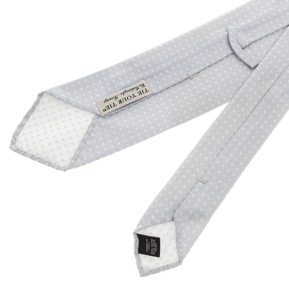 【中古】タイユアタイ TIE YOUR TIE シルク 小紋柄ネクタイ ライトブルーxホワイト【 状態ランクB 】【 メンズ 】 [DPD]