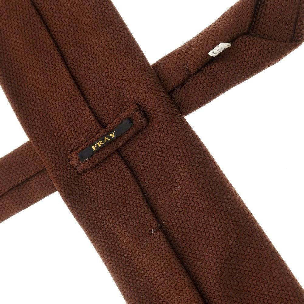 [Used] FRAY 3-fold cotton silk plain tie brown [Size -] [BRW] [S/S/A/W] [Condition Rank B] ​​[Men&