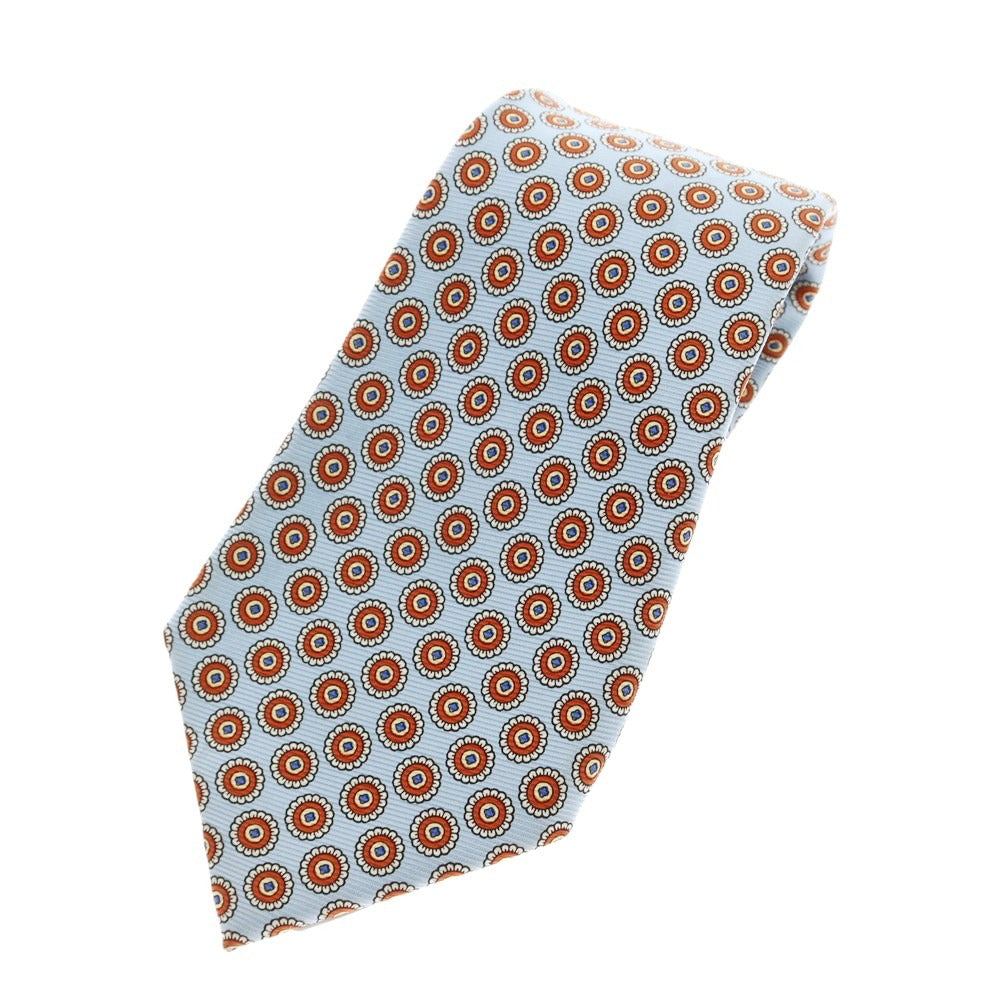 [Used] BARBA Quattro Pieghe Silk Small Pattern Necktie Light Blue x Orange [Size -] [BLU] [S/S/A/W] [Condition Rank B] ​​[Men&