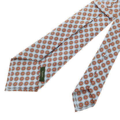 [Used] BARBA Quattro Pieghe Silk Small Pattern Necktie Light Blue x Orange [Size -] [BLU] [S/S/A/W] [Condition Rank B] ​​[Men&