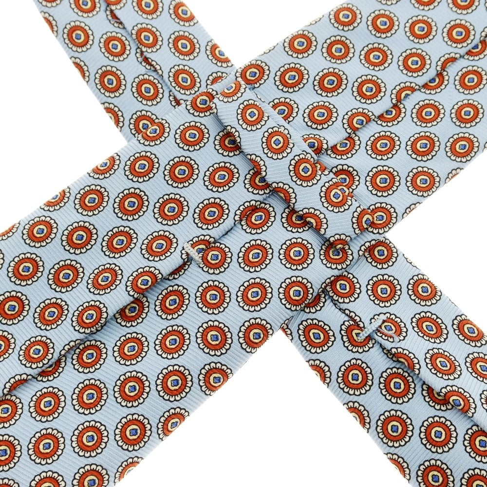 [Used] BARBA Quattro Pieghe Silk Small Pattern Necktie Light Blue x Orange [Size -] [BLU] [S/S/A/W] [Condition Rank B] ​​[Men&