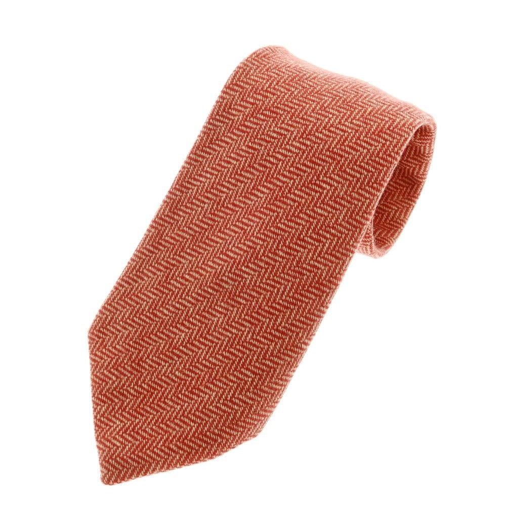 [Used] Les Copains 3-fold cashmere plain tie, red orange x beige [Size -] [ORG] [A/W] [Condition Rank B] ​​[Men&