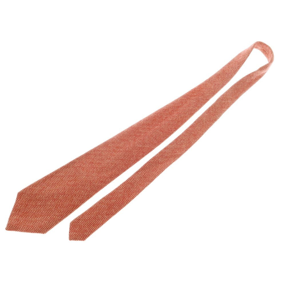 [Used] Les Copains 3-fold cashmere plain tie, red orange x beige [Size -] [ORG] [A/W] [Condition Rank B] ​​[Men&