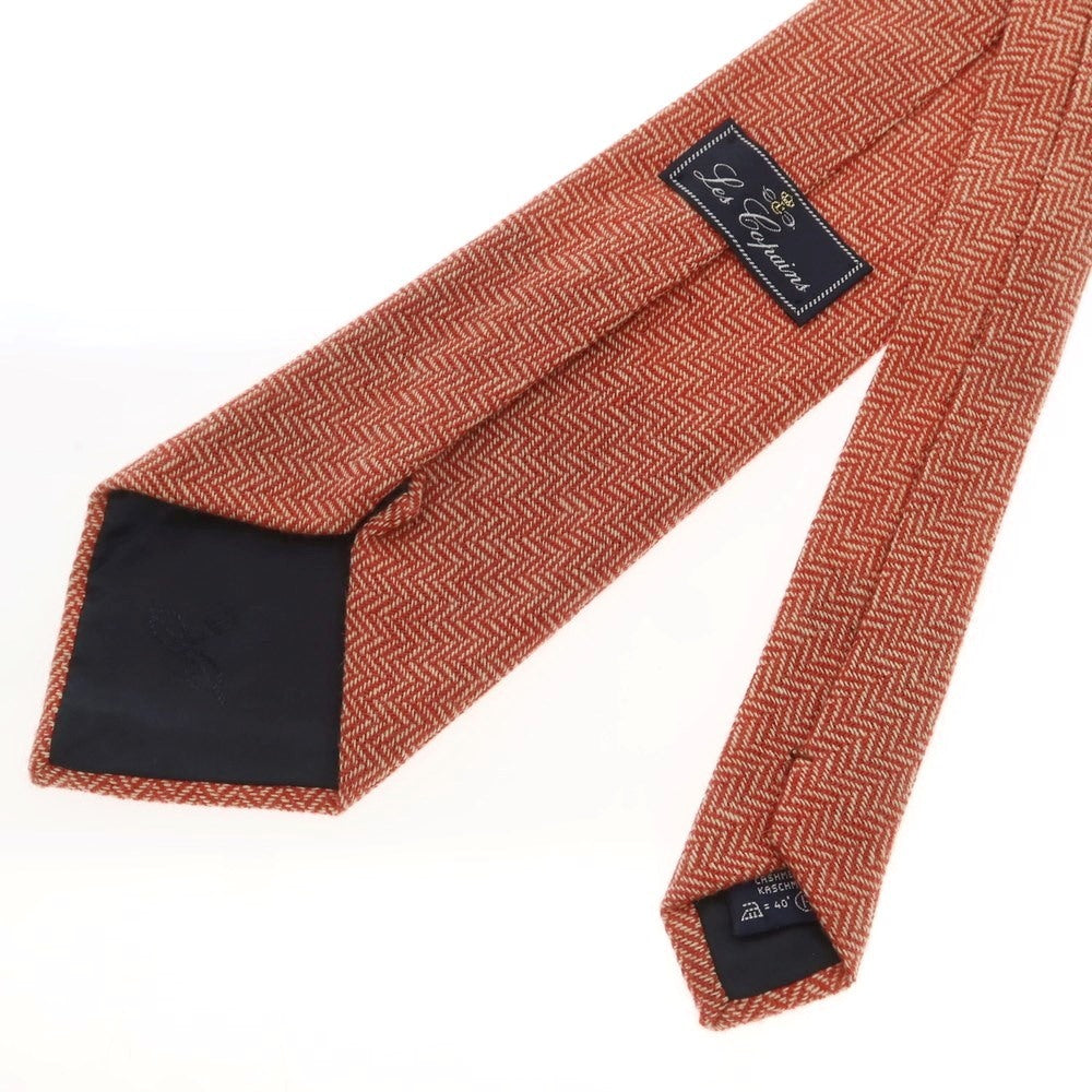 [Used] Les Copains 3-fold cashmere plain tie, red orange x beige [Size -] [ORG] [A/W] [Condition Rank B] ​​[Men&