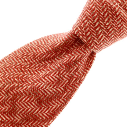 [Used] Les Copains 3-fold cashmere plain tie, red orange x beige [Size -] [ORG] [A/W] [Condition Rank B] ​​[Men&