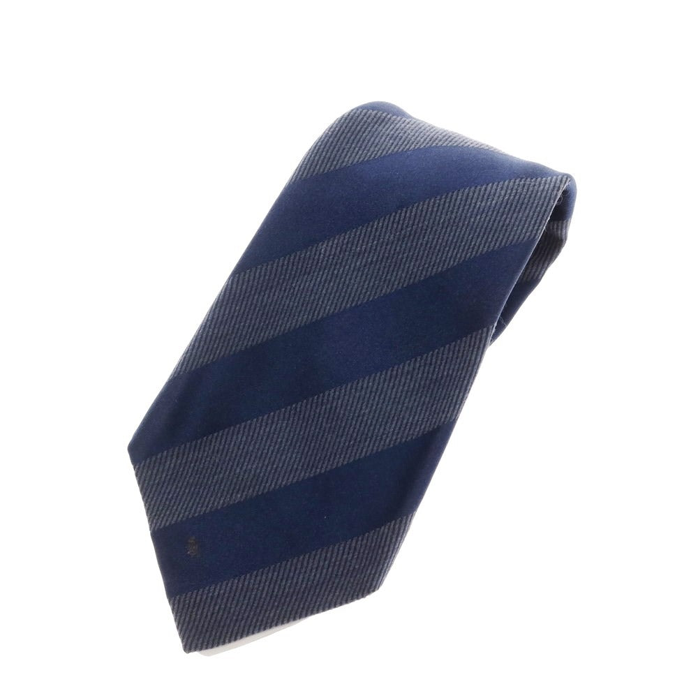 [Used] Manifatture Cravatte Quattro Pieghe Silk Wool Striped Tie Navy [Size -] [NVY] [A/W] [Condition Rank C] [Men&