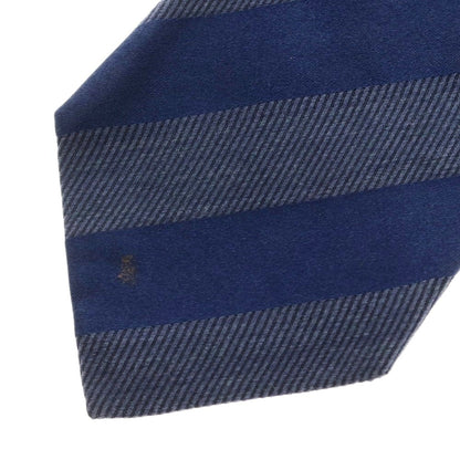 [Used] Manifatture Cravatte Quattro Pieghe Silk Wool Striped Tie Navy [Size -] [NVY] [A/W] [Condition Rank C] [Men&