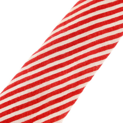 [Used] Manifatture Cravatte 3-fold linen striped tie, red x white [Size -] [RED] [S/S] [Condition Rank B] ​​[Men&