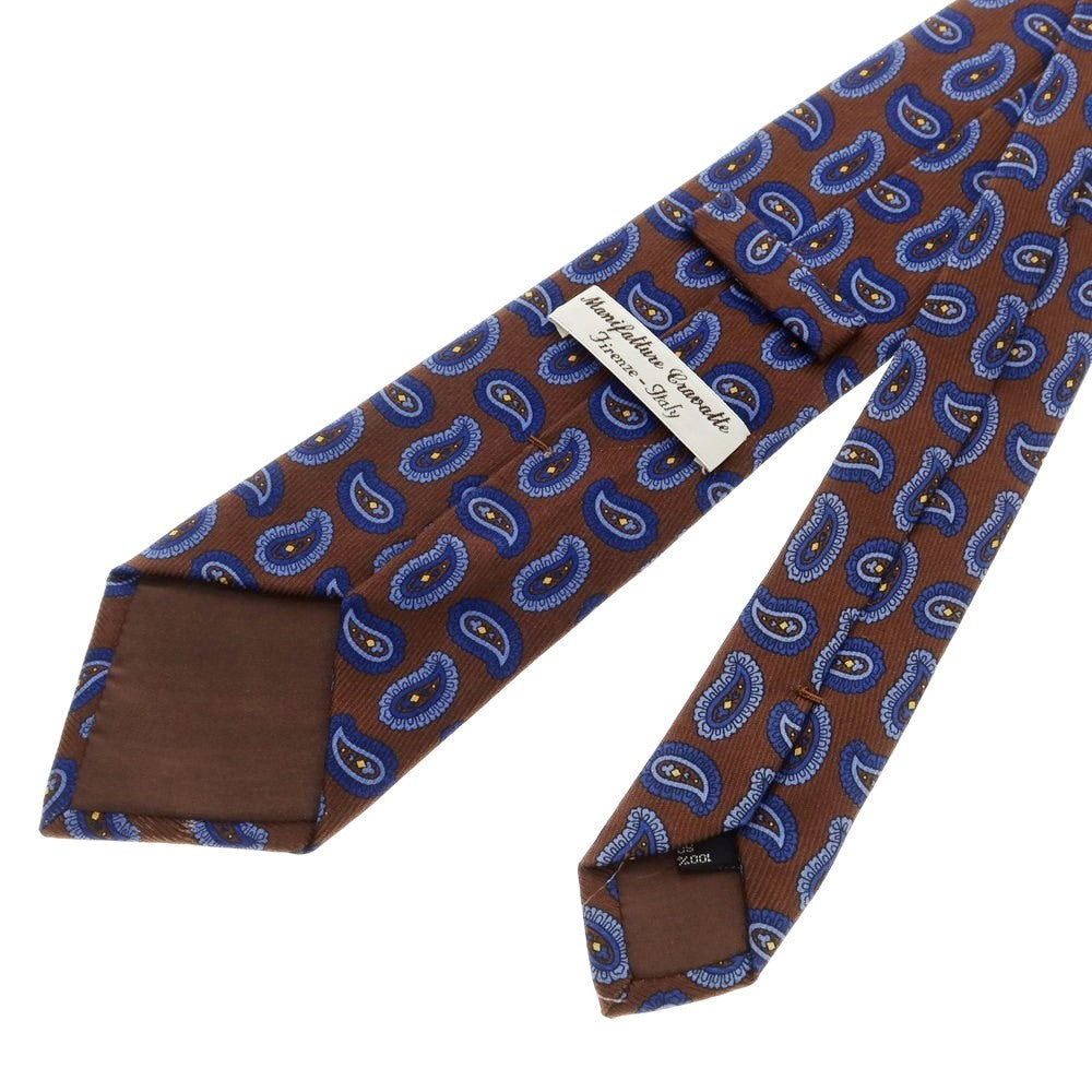 [Used] Manifatture Cravatte 3-fold silk paisley necktie brown x navy [Size -] [BRW] [S/S/A/W] [Condition Rank B] ​​[Men&