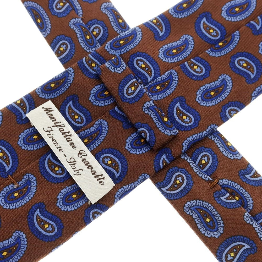 [Used] Manifatture Cravatte 3-fold silk paisley necktie brown x navy [Size -] [BRW] [S/S/A/W] [Condition Rank B] ​​[Men&