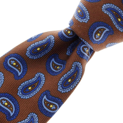 [Used] Manifatture Cravatte 3-fold silk paisley necktie brown x navy [Size -] [BRW] [S/S/A/W] [Condition Rank B] ​​[Men&