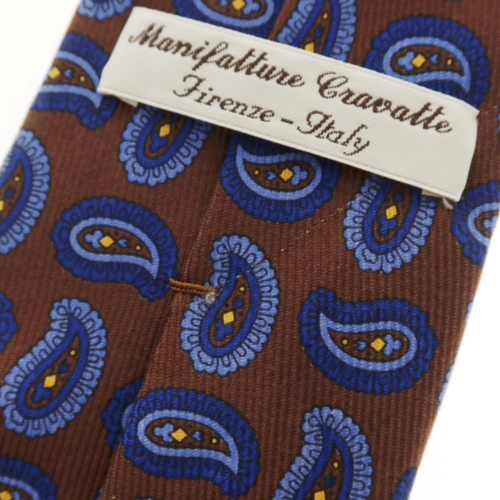 [Used] Manifatture Cravatte 3-fold silk paisley necktie brown x navy [Size -] [BRW] [S/S/A/W] [Condition Rank B] ​​[Men&