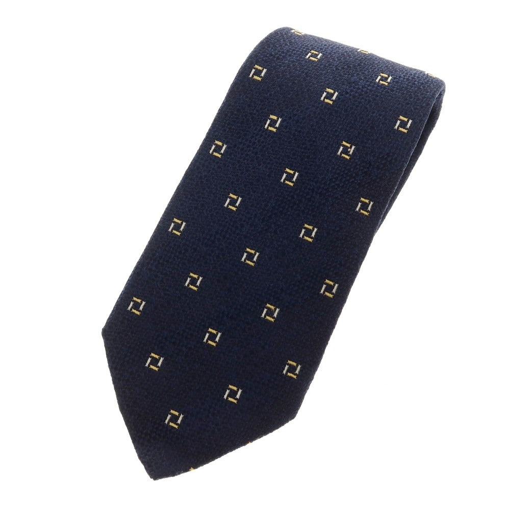 [Used] Manifatture Cravatte 3-fold silk small pattern tie, navy [Size -] [NVY] [S/S/A/W] [Condition Rank B] ​​[Men&