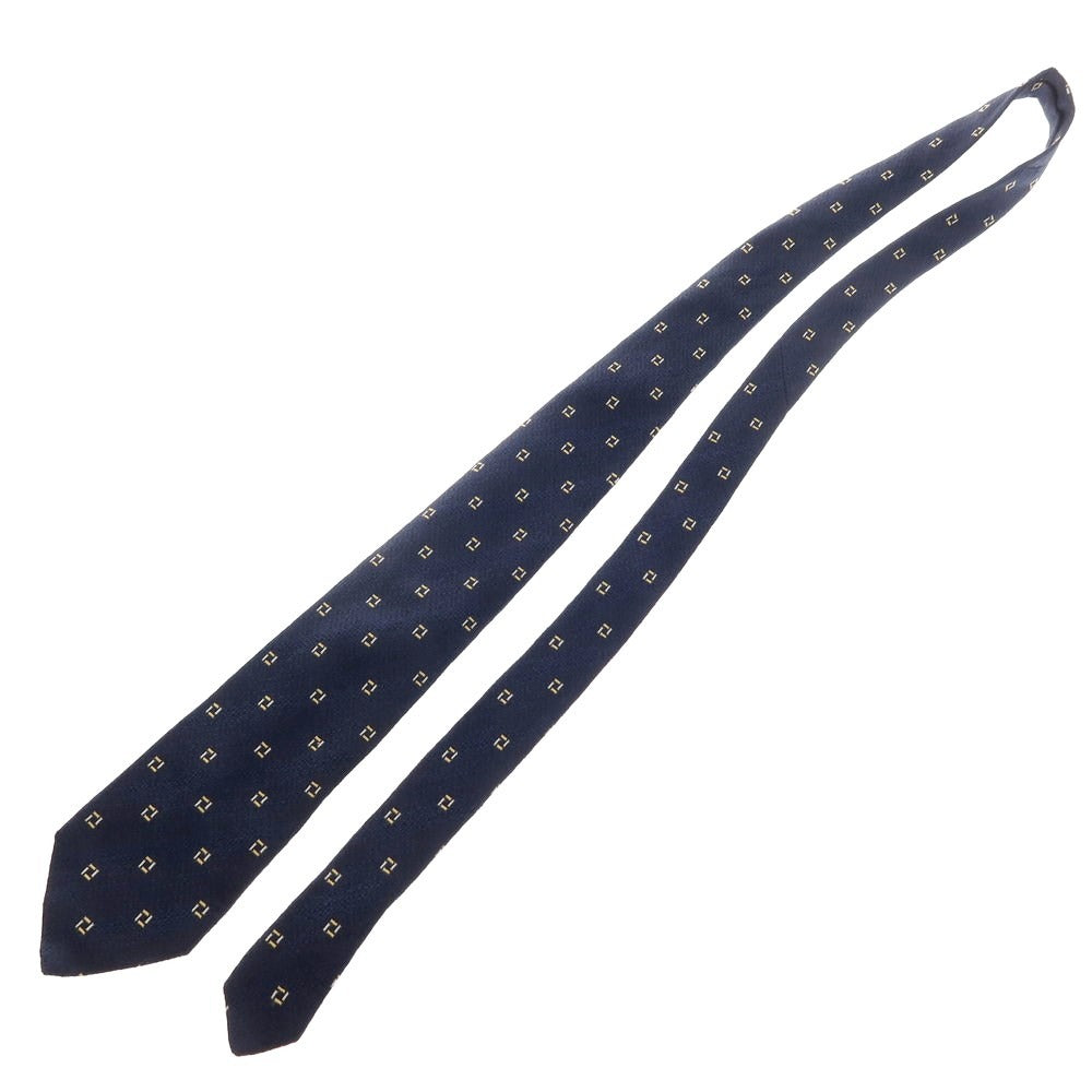 [Used] Manifatture Cravatte 3-fold silk small pattern tie, navy [Size -] [NVY] [S/S/A/W] [Condition Rank B] ​​[Men&