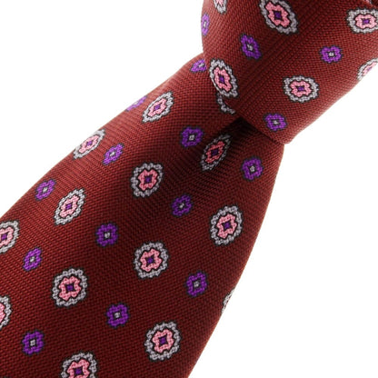 [Used] Stefano Bigi 3-fold silk small pattern tie Bordeaux [Size -] [RED] [S/S/A/W] [Condition Rank B] ​​[Men&