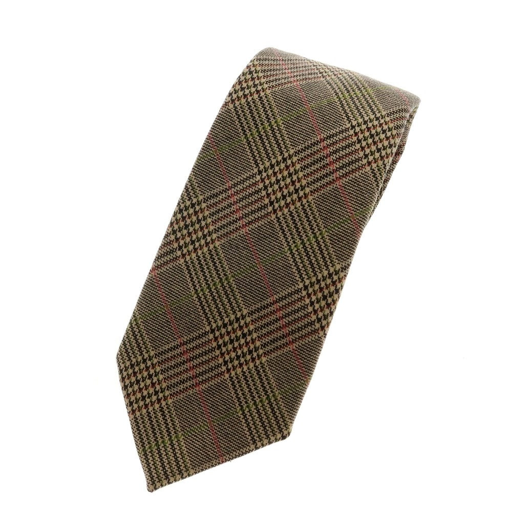 [Used] Altea 3-fold wool checkered tie, brown x green [Size -] [BRW] [A/W] [Condition Rank B] ​​[Men&