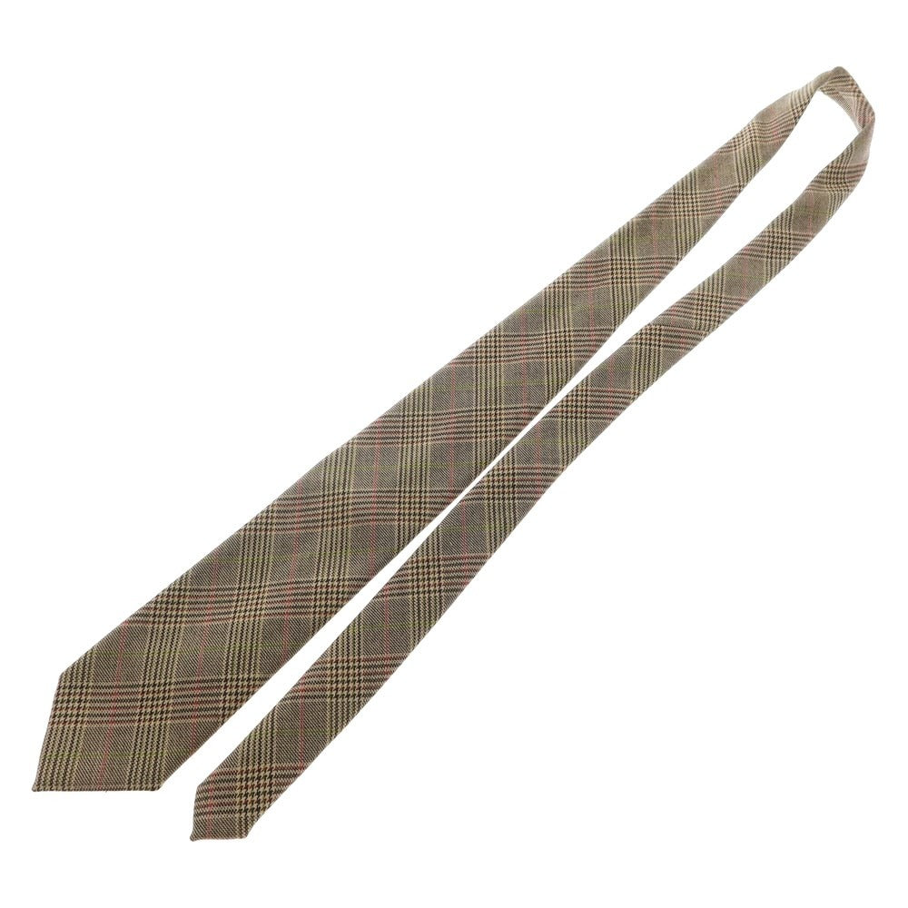 [Used] Altea 3-fold wool checkered tie, brown x green [Size -] [BRW] [A/W] [Condition Rank B] ​​[Men&