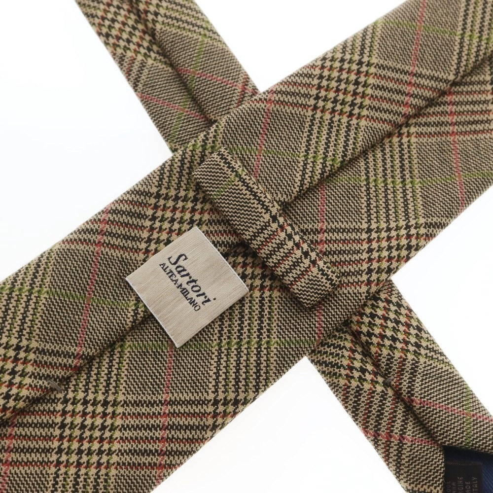 [Used] Altea 3-fold wool checkered tie, brown x green [Size -] [BRW] [A/W] [Condition Rank B] ​​[Men&