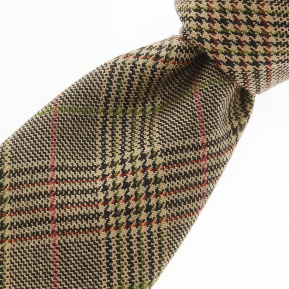 [Used] Altea 3-fold wool checkered tie, brown x green [Size -] [BRW] [A/W] [Condition Rank B] ​​[Men&