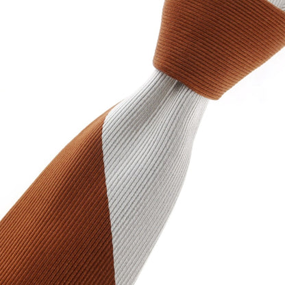 [Used] Nicky 3-fold silk striped tie, brown x silver [Size -] [BRW] [S/S/A/W] [Condition Rank C] [Men&