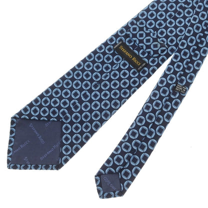 [Used] Stefano Ricci STEFANO RICCI 3-fold silk small pattern tie Navy x blue [Size -] [NVY] [S/S/A/W] [Condition Rank B] ​​[Men&