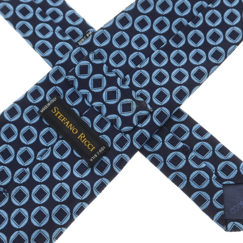 [Used] Stefano Ricci STEFANO RICCI 3-fold silk small pattern tie Navy x blue [Size -] [NVY] [S/S/A/W] [Condition Rank B] ​​[Men&