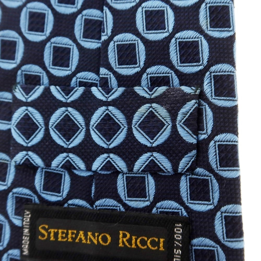 [Used] Stefano Ricci STEFANO RICCI 3-fold silk small pattern tie Navy x blue [Size -] [NVY] [S/S/A/W] [Condition Rank B] ​​[Men&