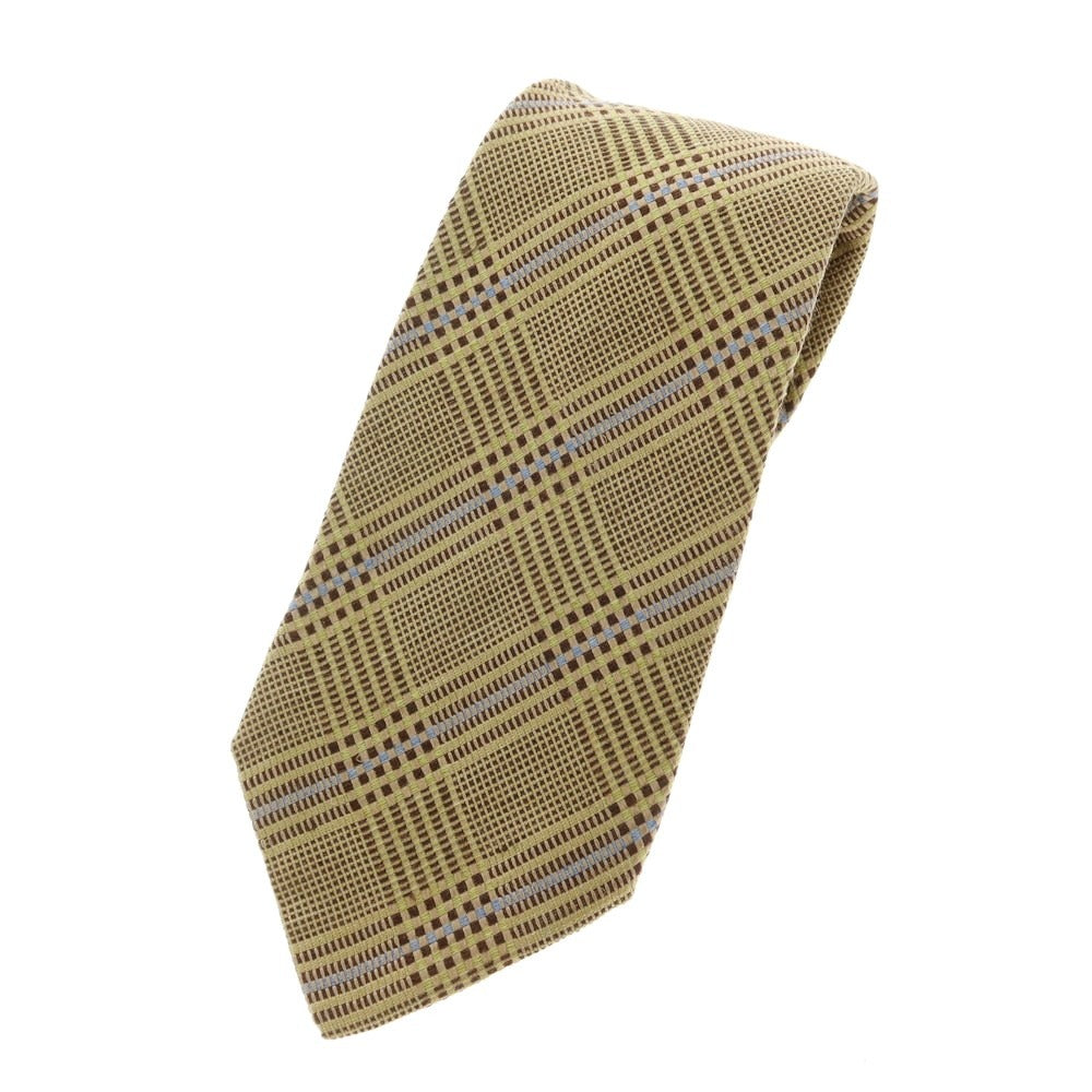 [Used] Franco Minucci 3-fold silk checkered tie, beige x brown [Size -] [BEI] [S/S/A/W] [Condition Rank B] ​​[Men&