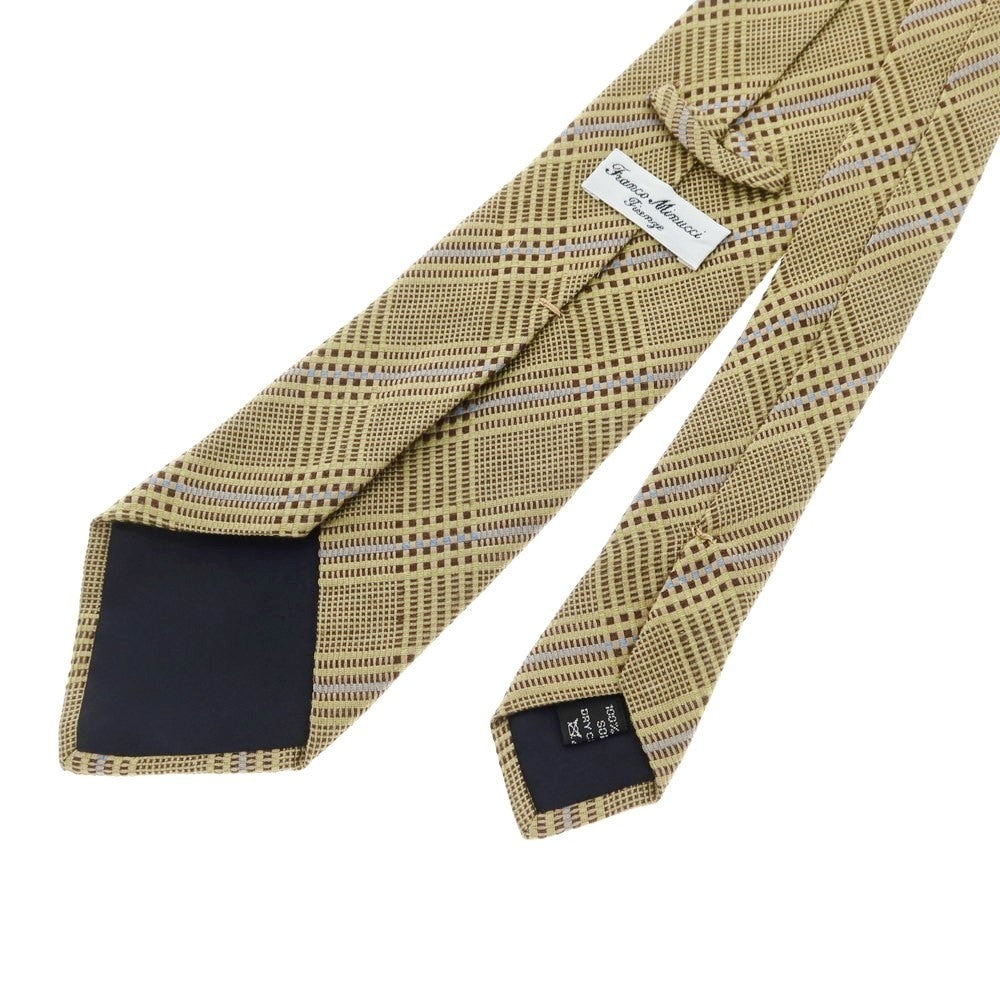 [Used] Franco Minucci 3-fold silk checkered tie, beige x brown [Size -] [BEI] [S/S/A/W] [Condition Rank B] ​​[Men&