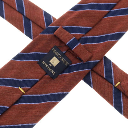 [Used] FRANCO BASSI 3-fold silk wool striped tie, dark burgundy [Size -] [RED] [A/W] [Condition Rank B] ​​[Men&