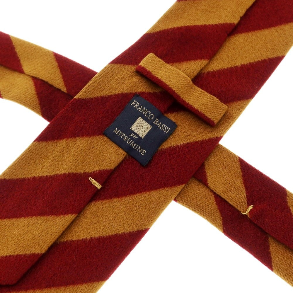 [Used] FRANCO BASSI 3-fold silk striped tie, Bordeaux x light brown [Size -] [RED] [A/W] [Condition Rank B] ​​[Men&