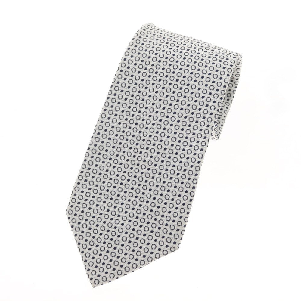 [Used] ULTURALE 3-fold silk small pattern tie, white x navy [Size -] [WHT] [S/S/A/W] [Condition Rank A] [Men&