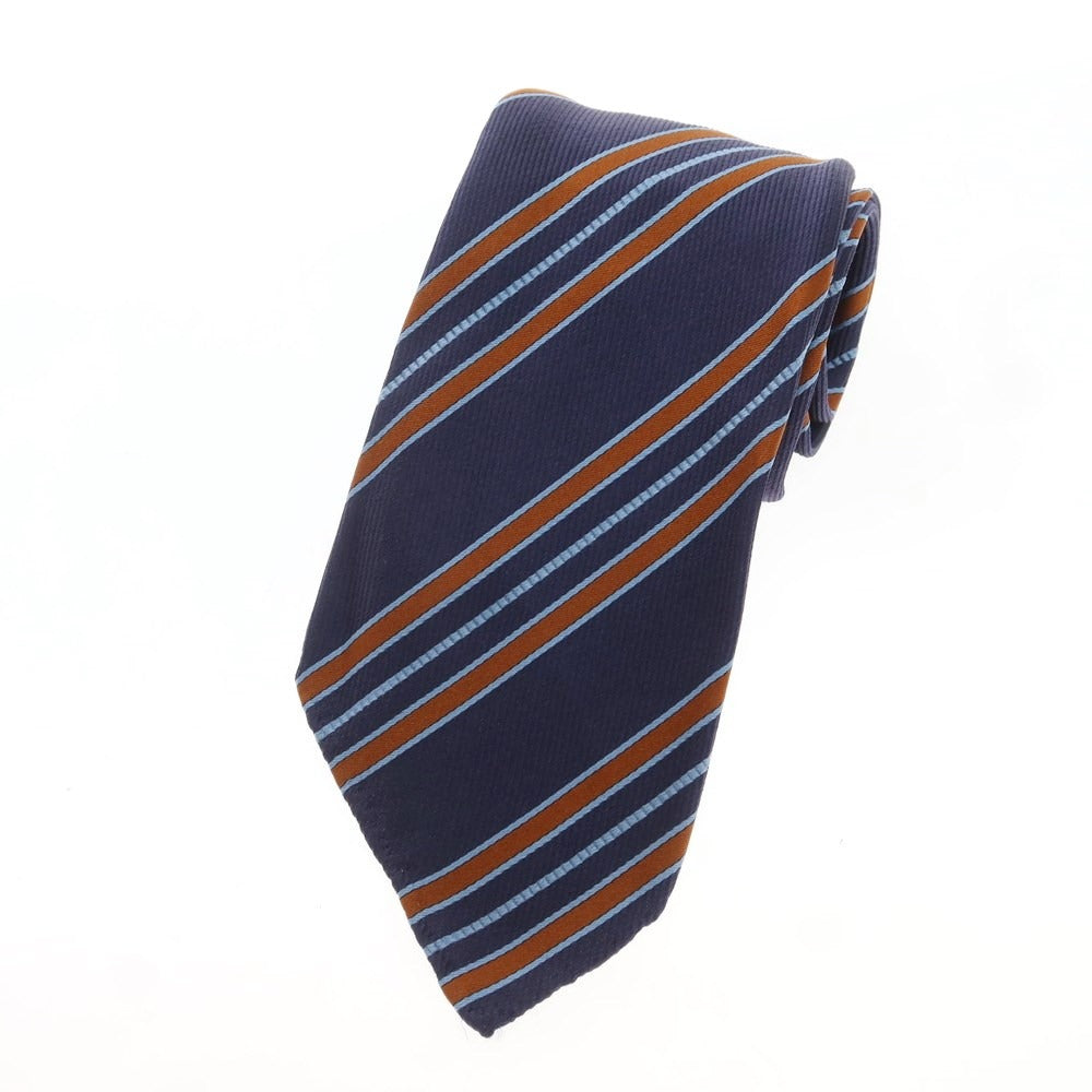 [Used] Rigatti Sette Pieghe Silk Striped Necktie Navy x Dark Orange [Size -] [NVY] [S/S/A/W] [Condition Rank B] ​​[Men&