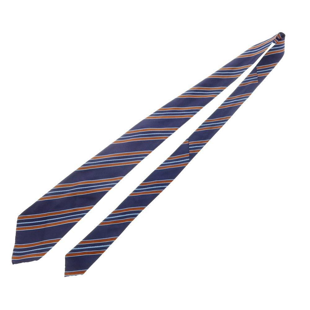 [Used] Rigatti Sette Pieghe Silk Striped Necktie Navy x Dark Orange [Size -] [NVY] [S/S/A/W] [Condition Rank B] ​​[Men&