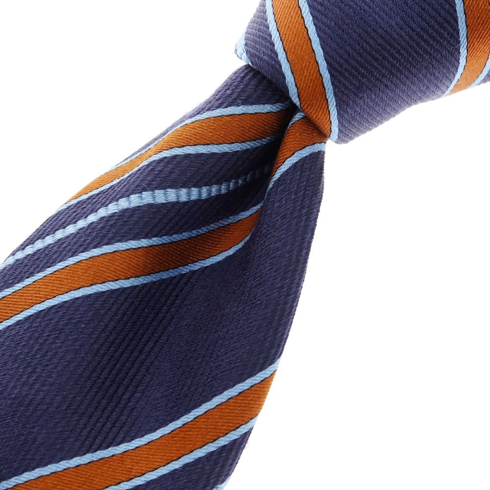 [Used] Rigatti Sette Pieghe Silk Striped Necktie Navy x Dark Orange [Size -] [NVY] [S/S/A/W] [Condition Rank B] ​​[Men&