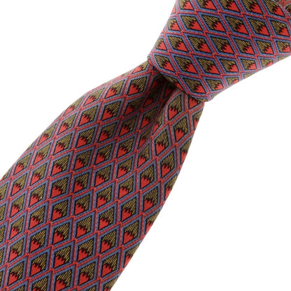 [Used] Hermes HERMES 3-fold silk all-over print tie, pink x blue [Size -] [PNK] [S/S/A/W] [Condition Rank B] ​​[Men&