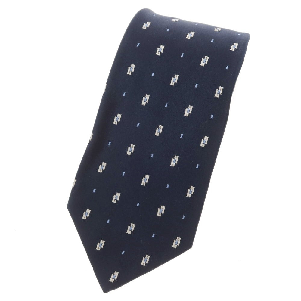 [Used] Luigi Borrelli Quattro Pieghe Silk Small Pattern Necktie Navy [Size -] [NVY] [S/S/A/W] [Condition Rank B] ​​[Men&