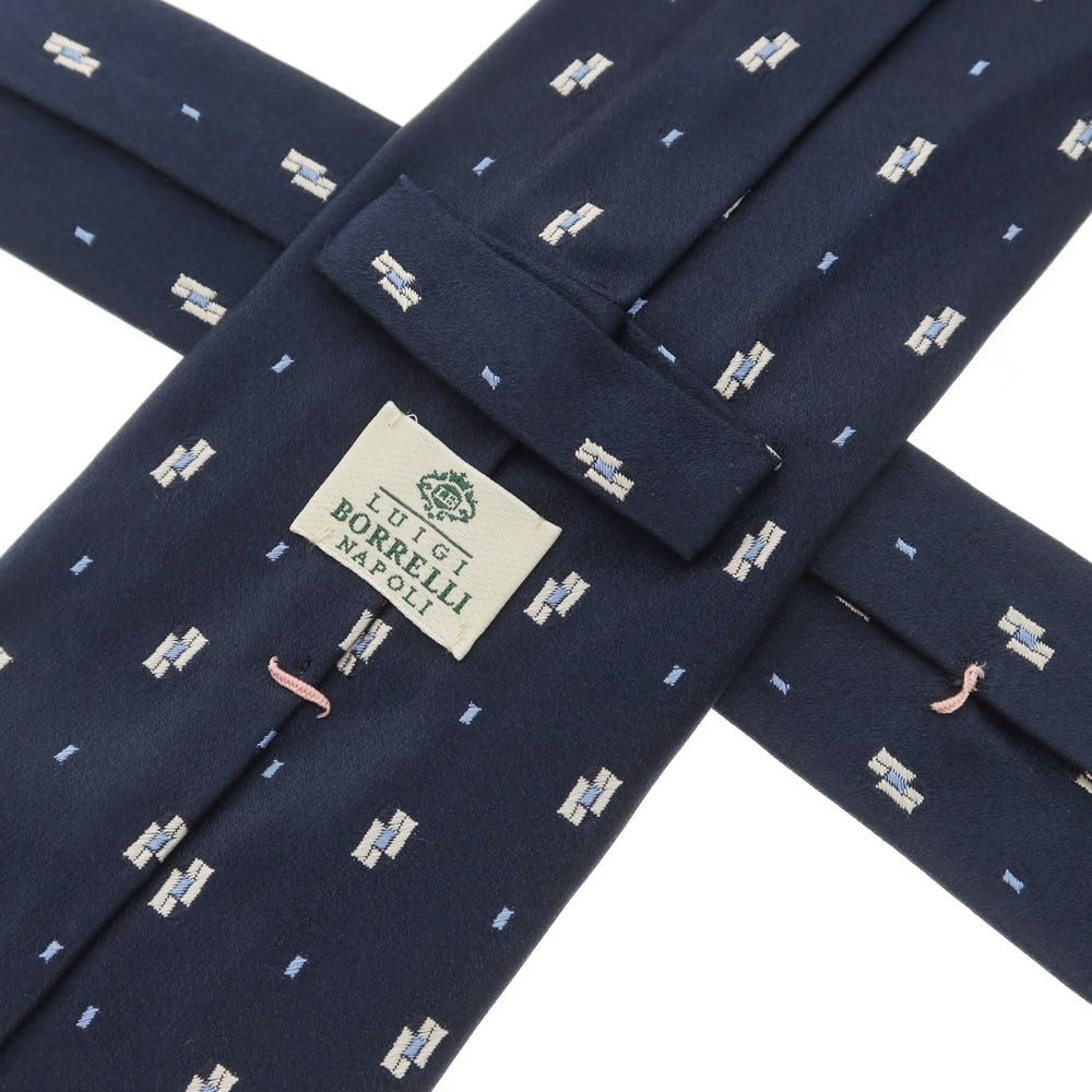 [Used] Luigi Borrelli Quattro Pieghe Silk Small Pattern Necktie Navy [Size -] [NVY] [S/S/A/W] [Condition Rank B] ​​[Men&