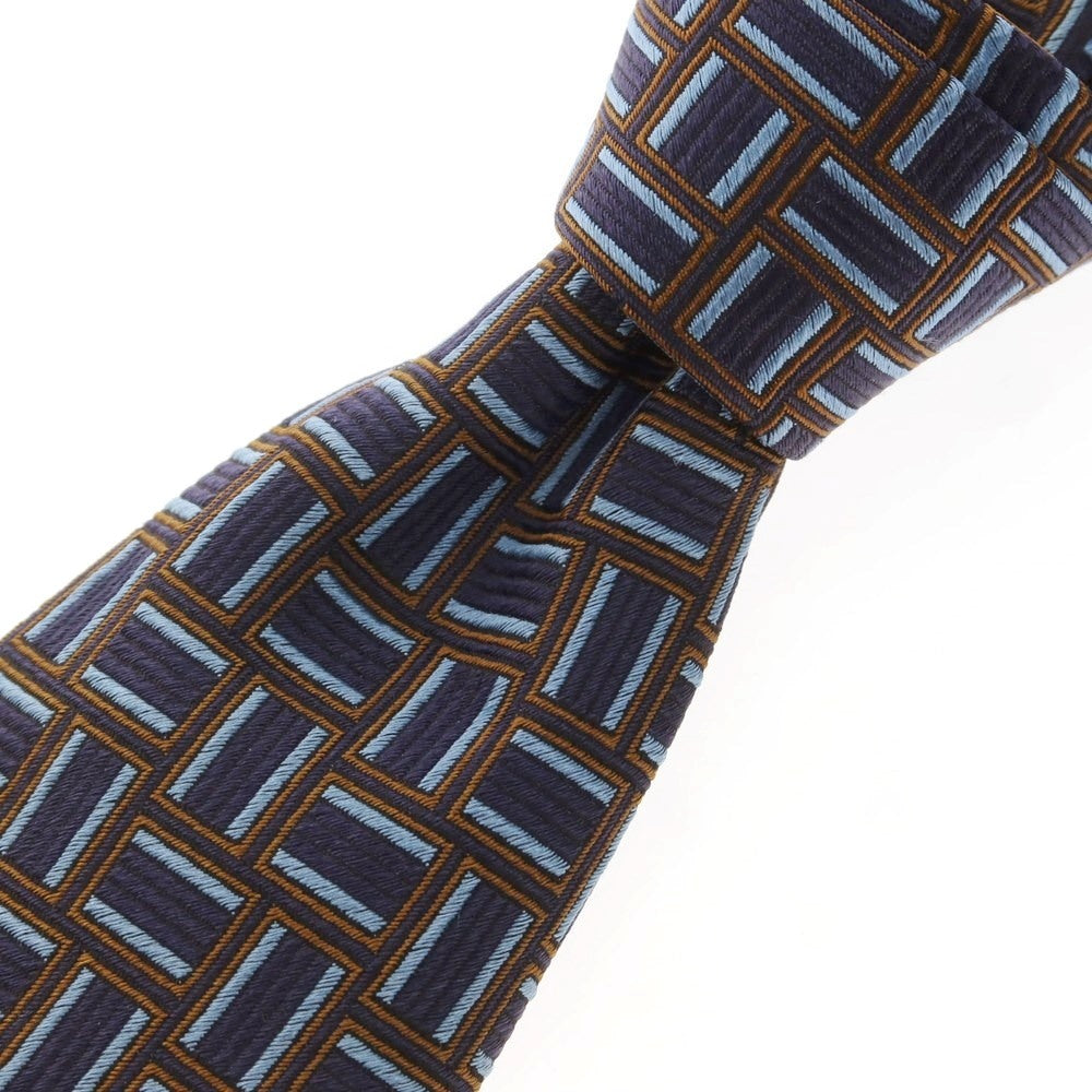 [Used] GIAMPIERO Quattro Pieghe Silk Necktie Navy x Brown [Size -] [NVY] [S/S/A/W] [Condition Rank B] ​​[Men&