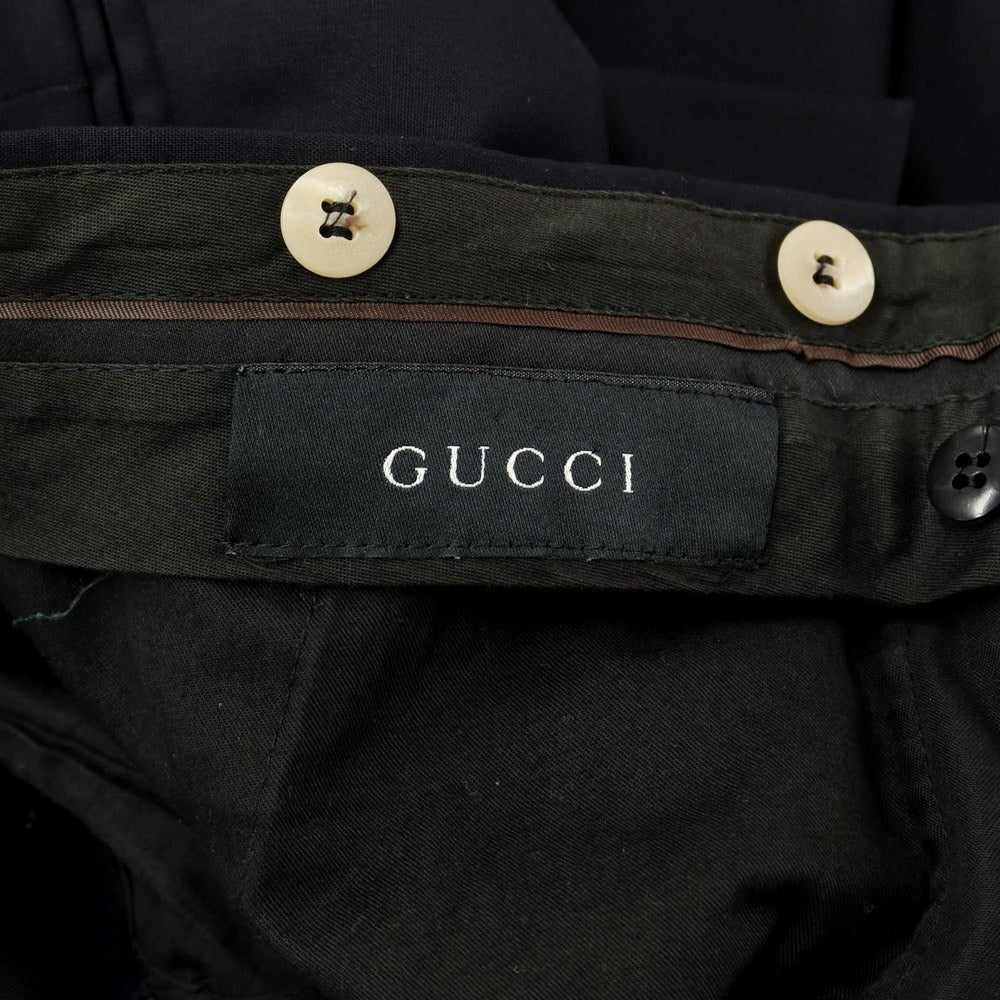 【中古】グッチ GUCCI ウール系 ドレススラックスパンツ ネイビー【 表記なし（XL位） 】【 状態ランクC 】【 メンズ 】
[DPD]